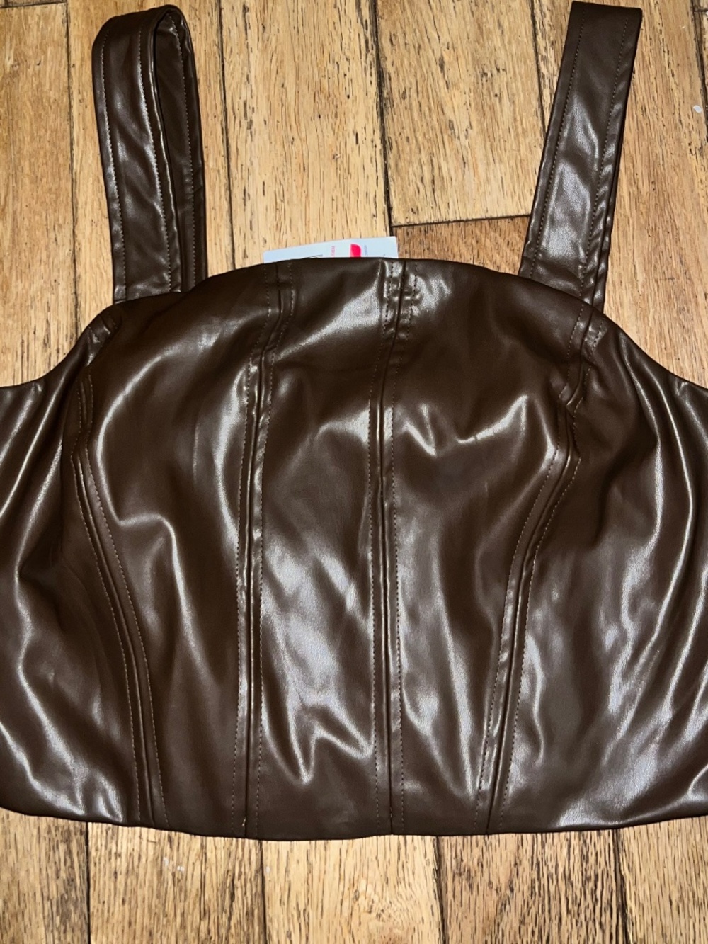 Buckle Faux leather top